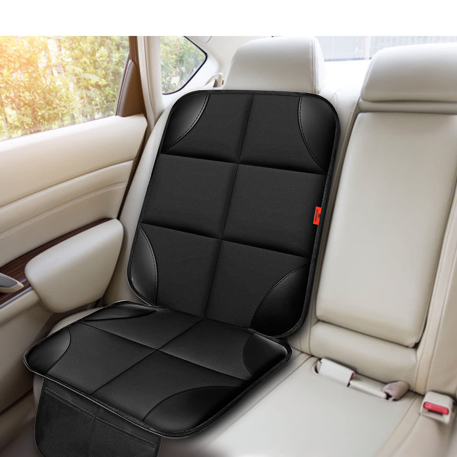 XHYANG car seat protector wipes clean easily after spills.
