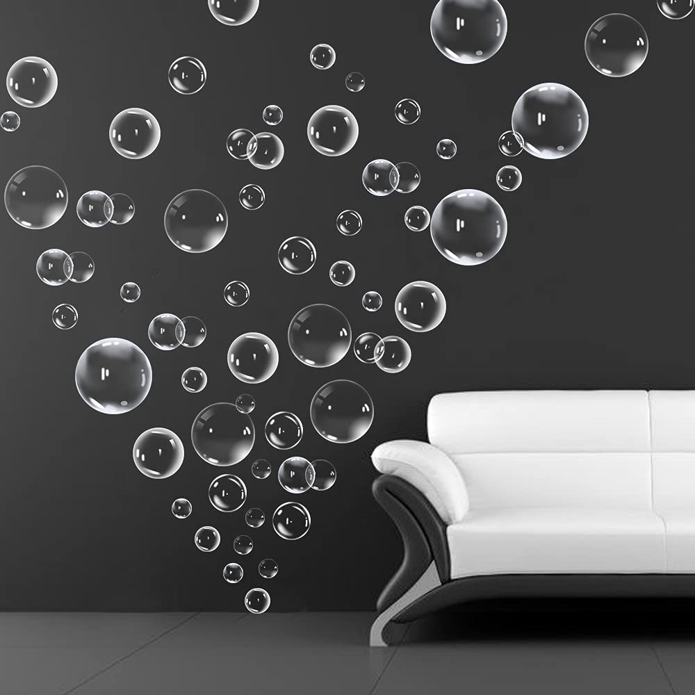 XIAOMAN bubble wall decal blue white ocean background enhances kid's birthday setup