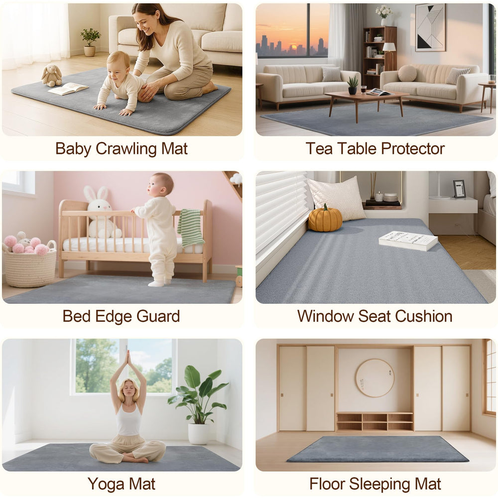 Xiaoxinluck baby play mat creates a spacious area for toddlers and kids.