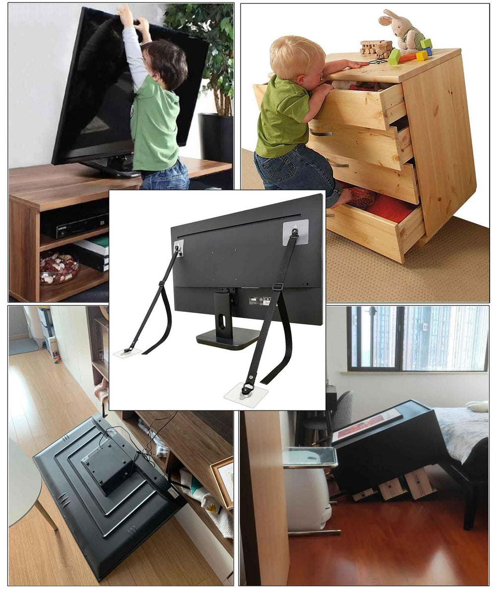 Xicveiuz kit supports most TVs and furniture with adjustable 5-35 inch length.