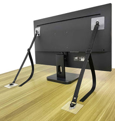 Xicveiuz TV safety straps kit laid out with hardware for easy no-drill setup.