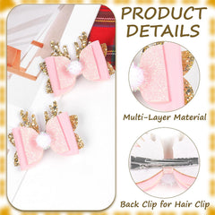 XIELIME glitter sequins bow hairclip sparkles for parties and photos.