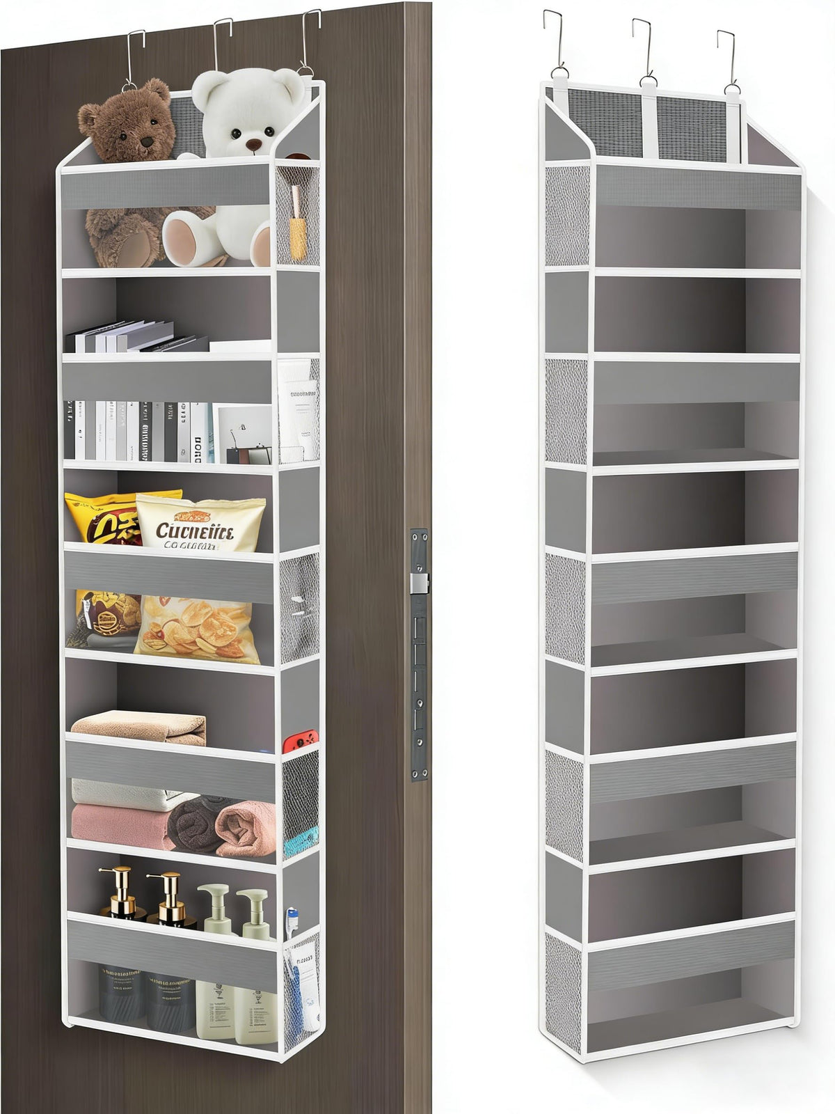 XiflLife over-the-door organizer front view with roomy pockets for quick access