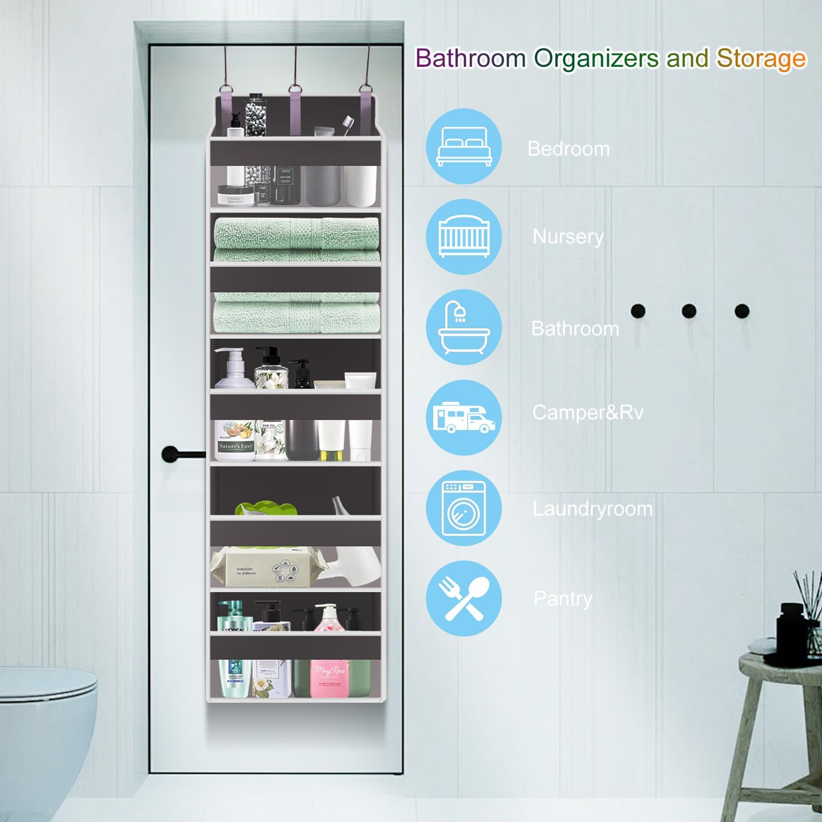 XiflLife organizer on a nursery door in a bedroom setup