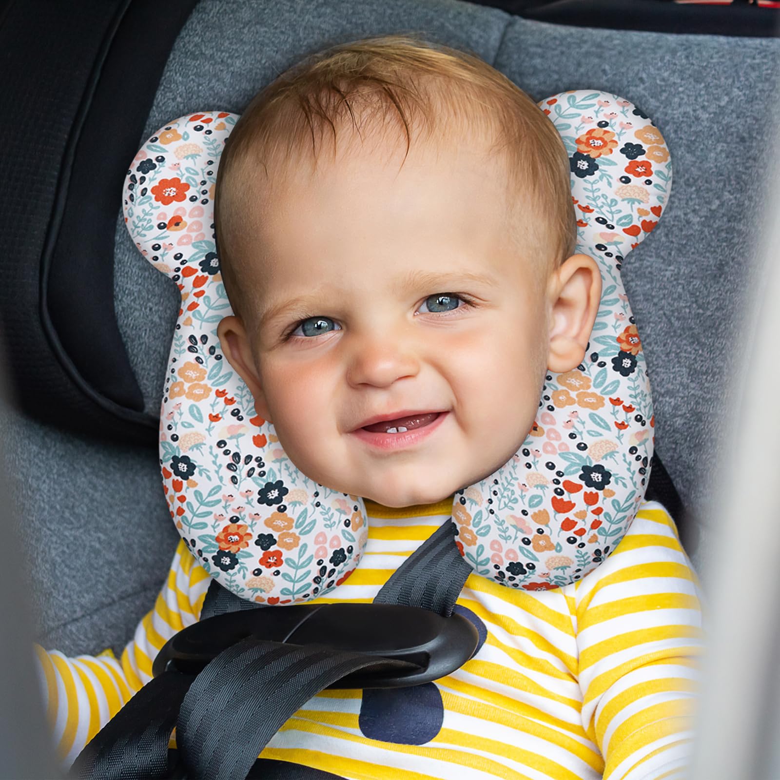 XIGGA baby travel pillow with bounce-back PP cotton maintains shape over time