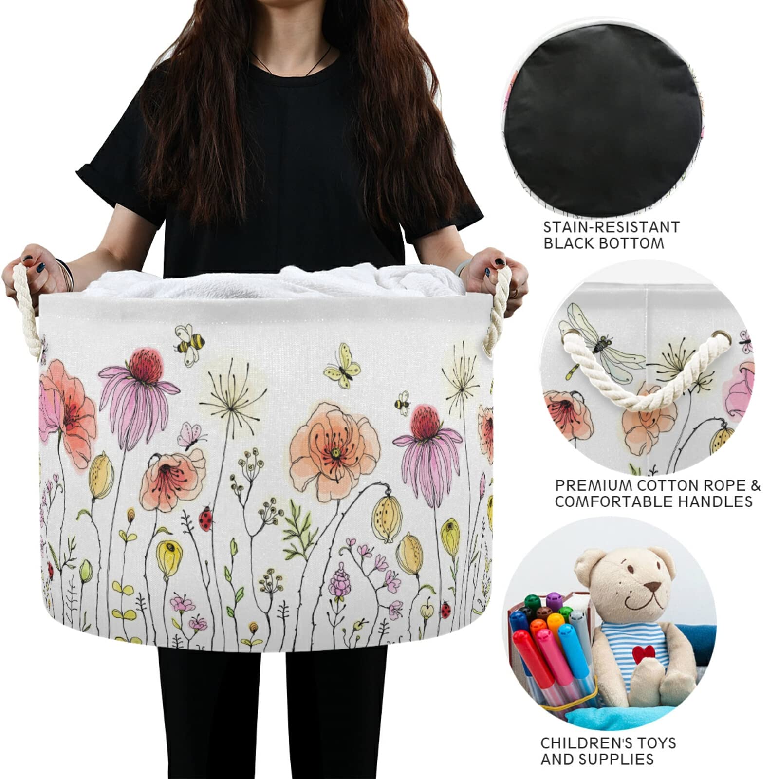 Xigua cotton rope handle enables comfortable, portable organization in any room