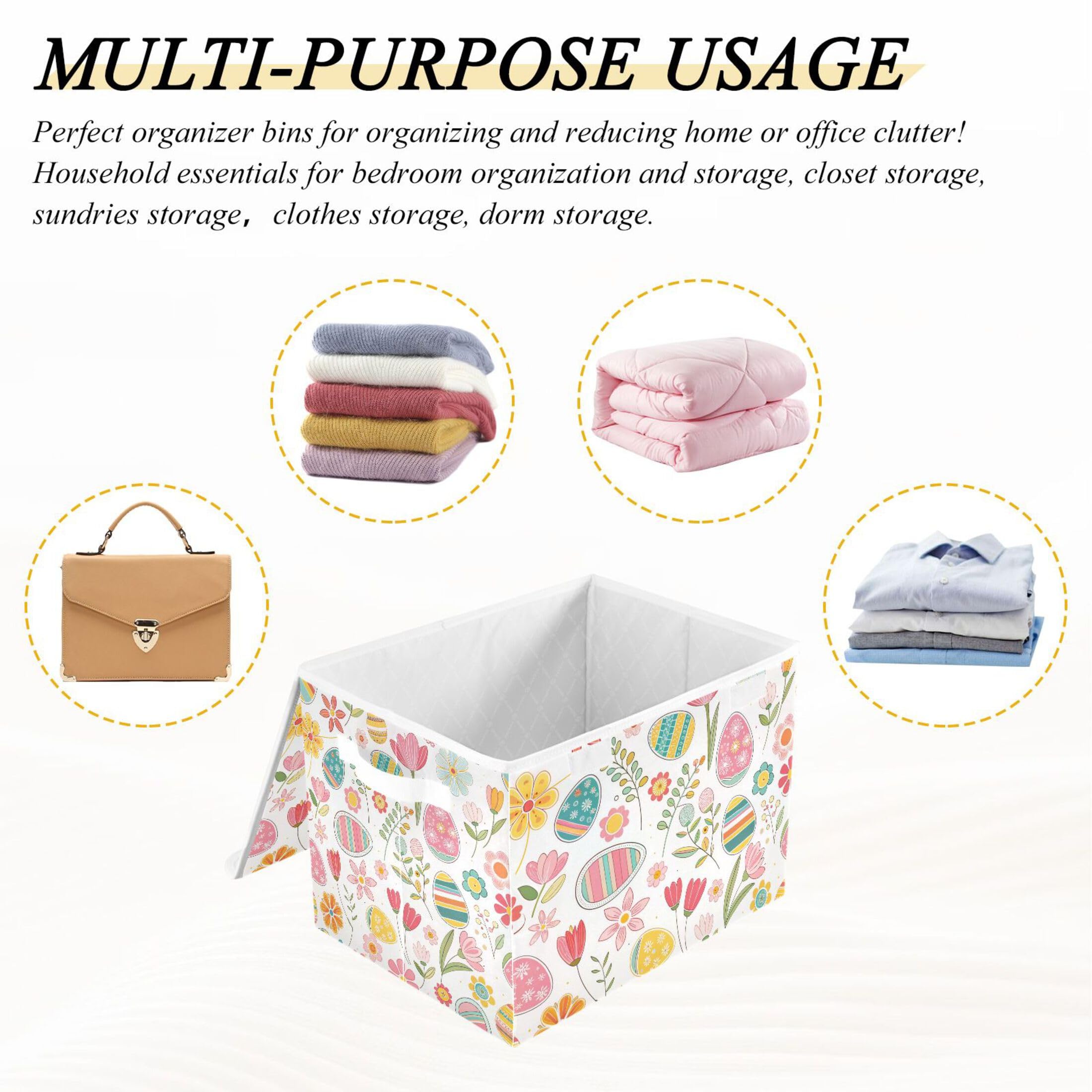 xigua easy assembly foldable bin fits neatly into compact closets
