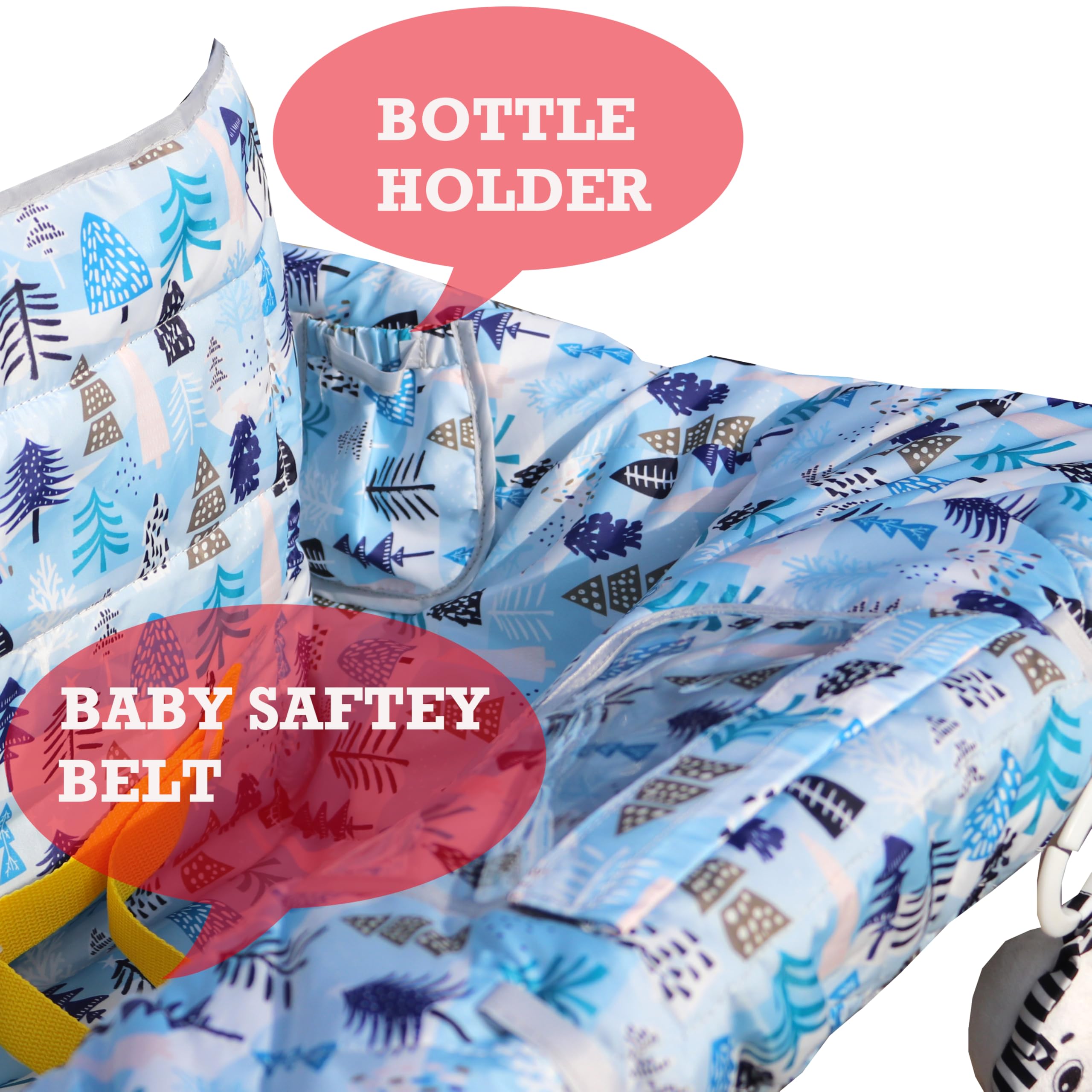 XiOiOiX soft cushioning cart cover blue offers comfy padding for longer shopping trips.