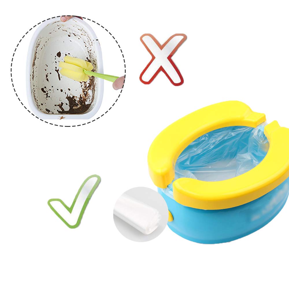 Xilanhhaa potty liners 5-ounce-capacity display highlights mess containment.
