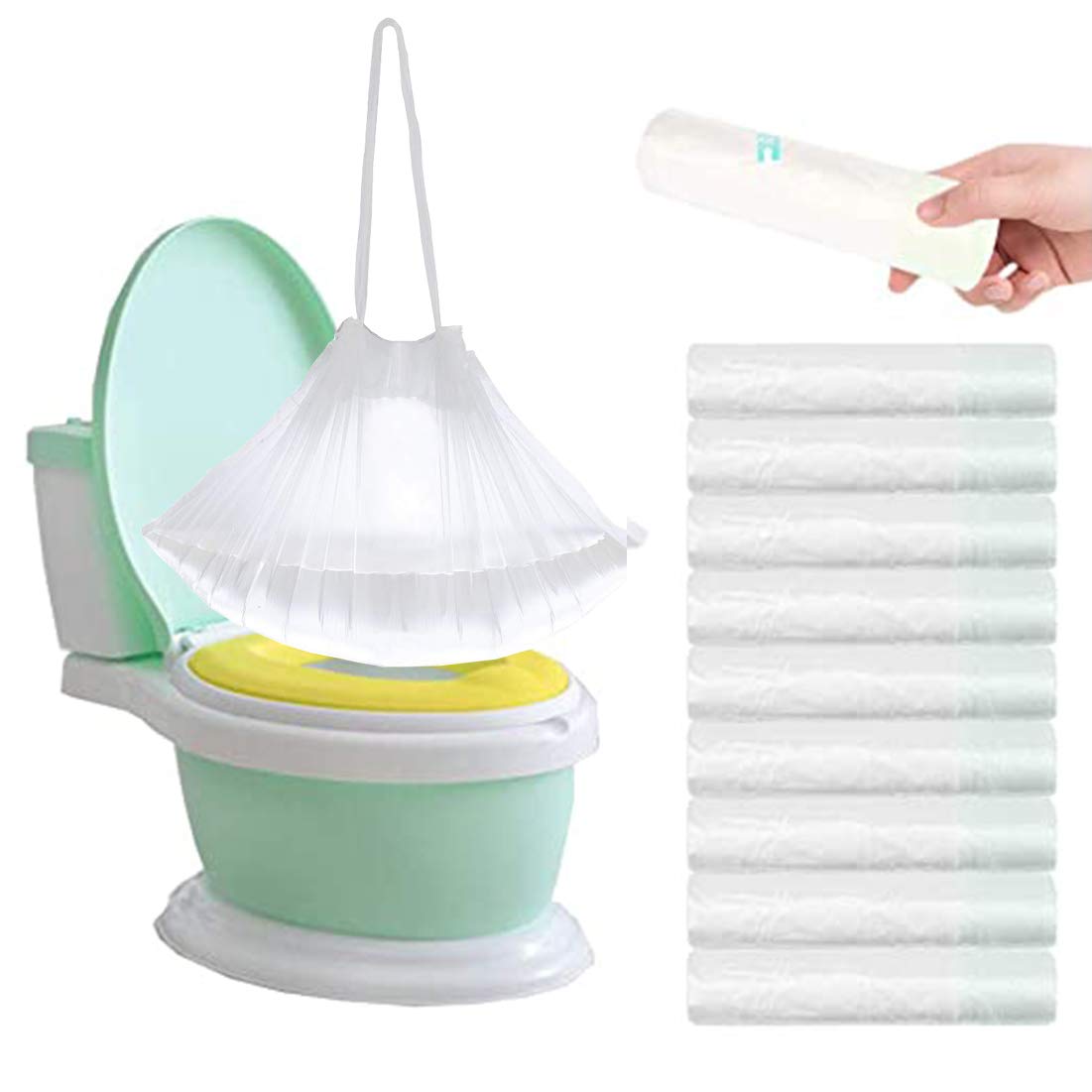 Xilanhhaa potty liner packaging demonstrates easy roll design for quick, mess-free changes.