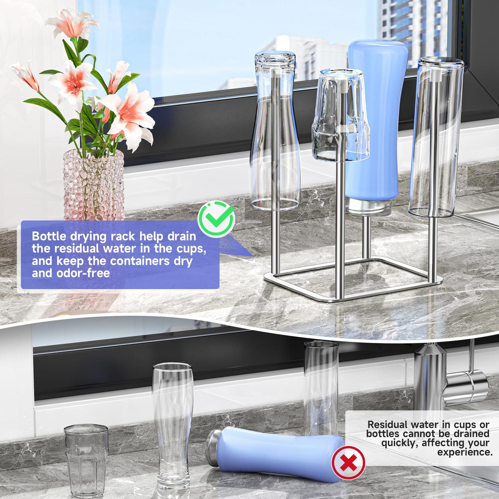 XILIMEN bottle drying rack countertop use fits beside sink to streamline drying.