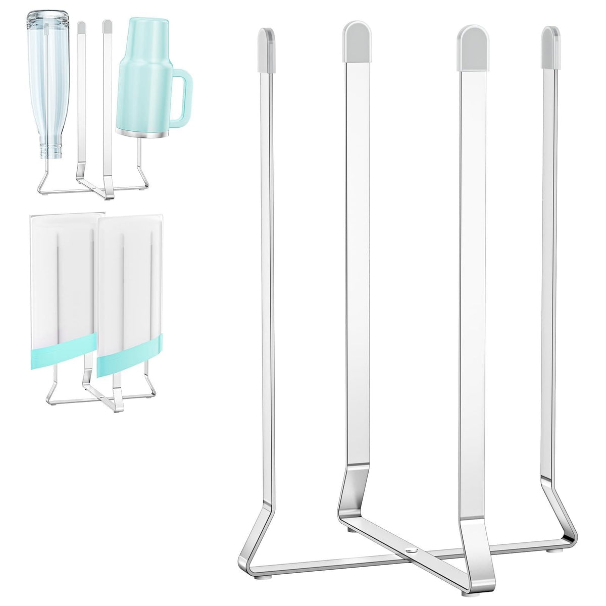 XILIMEN bottle drying rack folded view showing compact travel-ready design