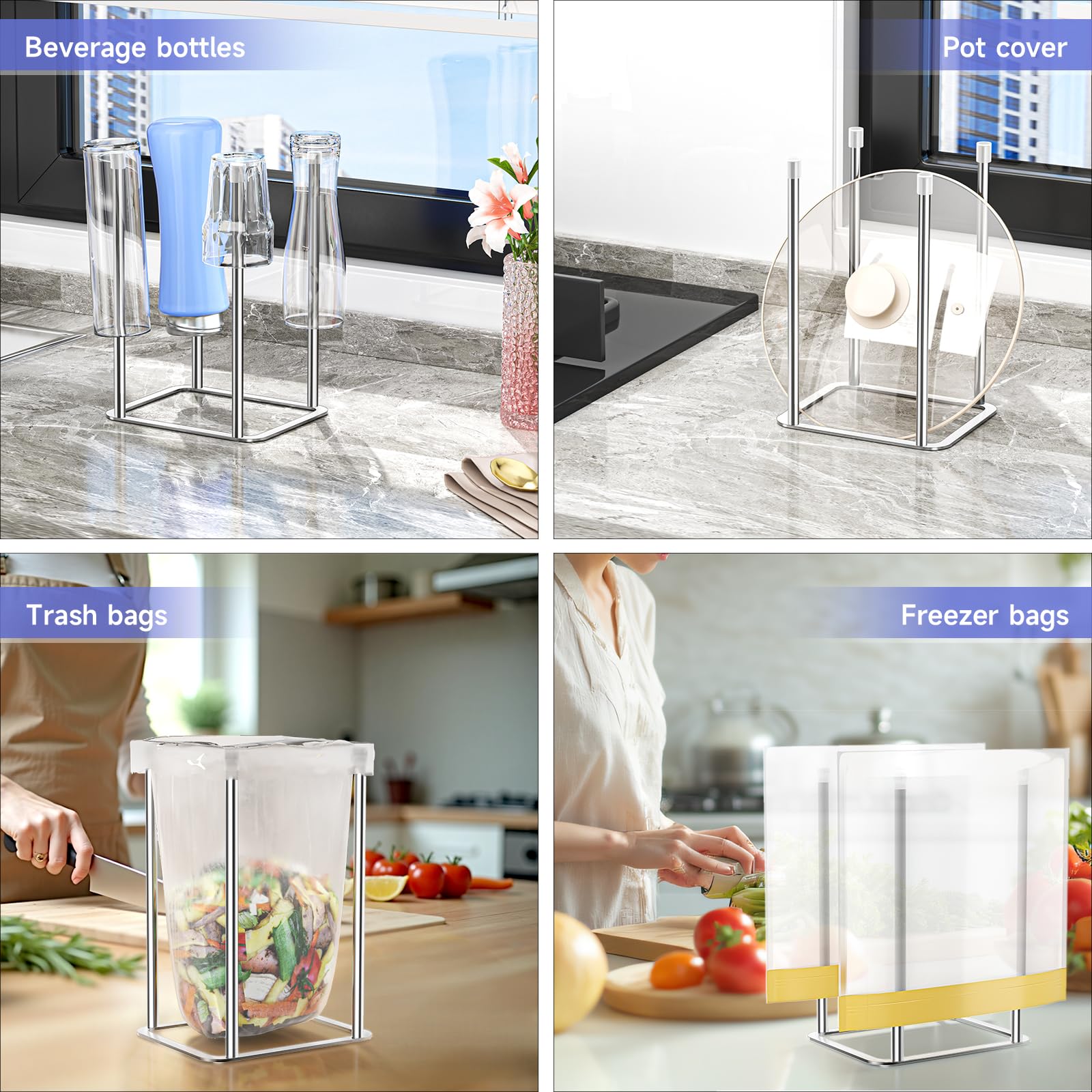 XILIMEN silicone non-slip feet on drying rack prevent sliding on smooth surfaces.