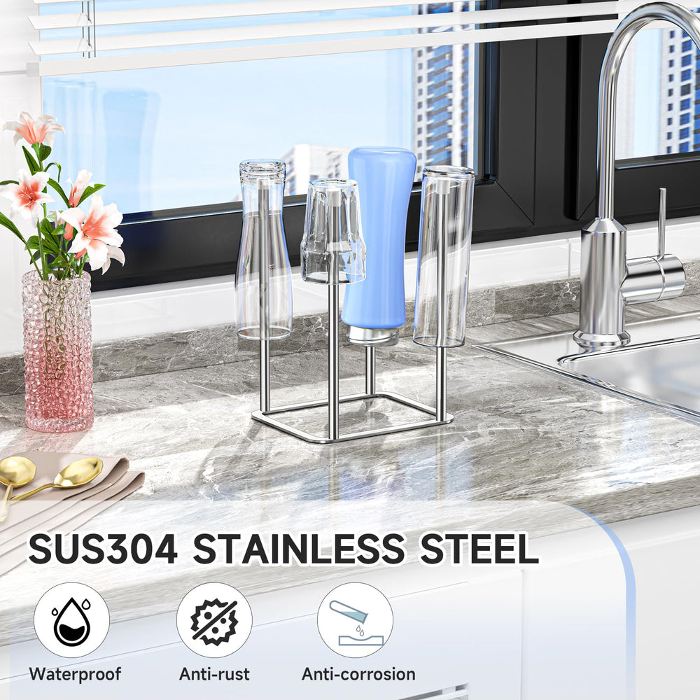 XILIMEN water bottle drying rack top view highlights compact design for easy counter placement.