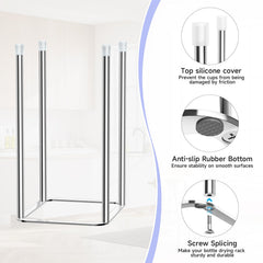 XILIMEN kitchen drying rack compact design shows versatile rack for bottles, cups, and bags.