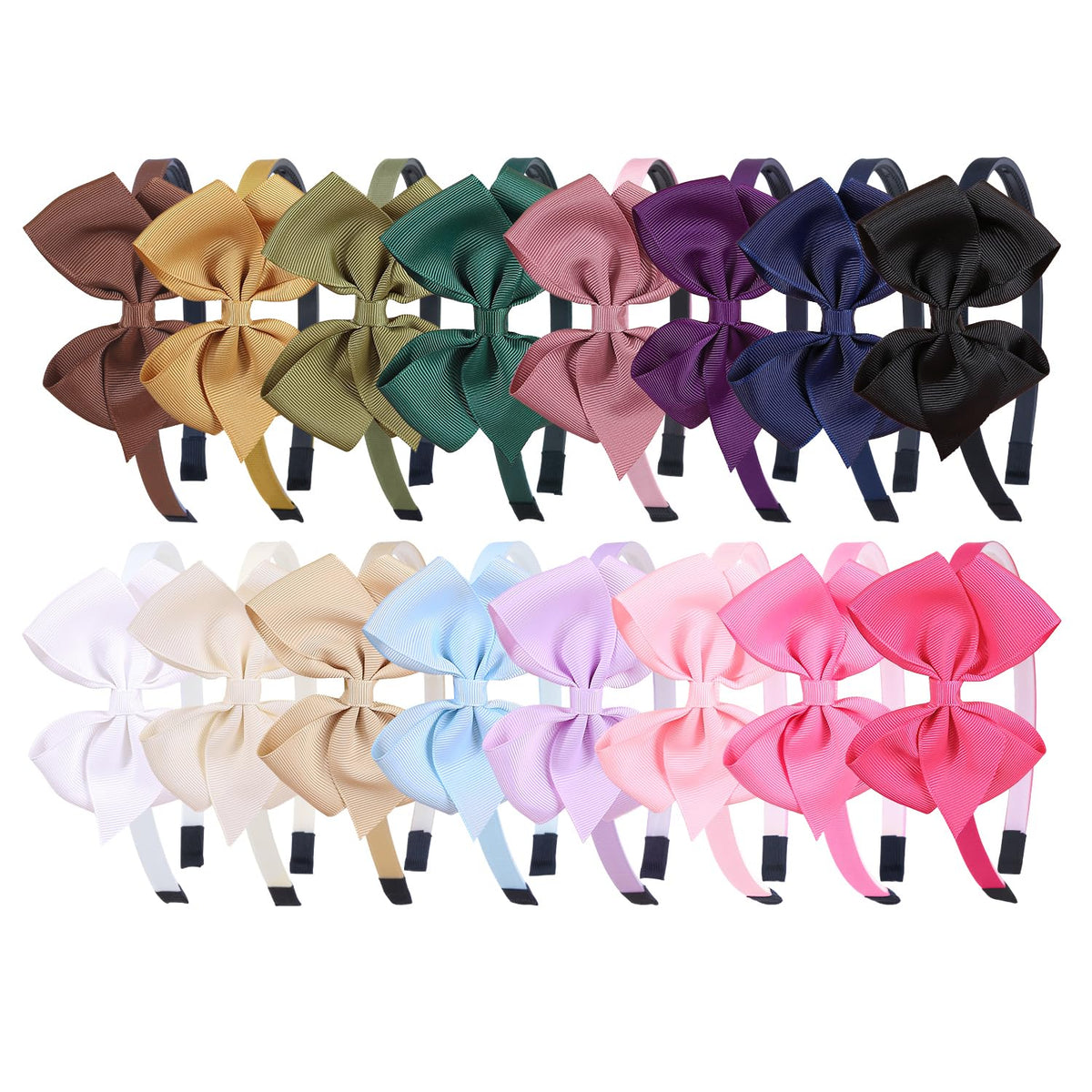 XIMA 16Piece bow headband collection in vibrant colors for daily outfits.