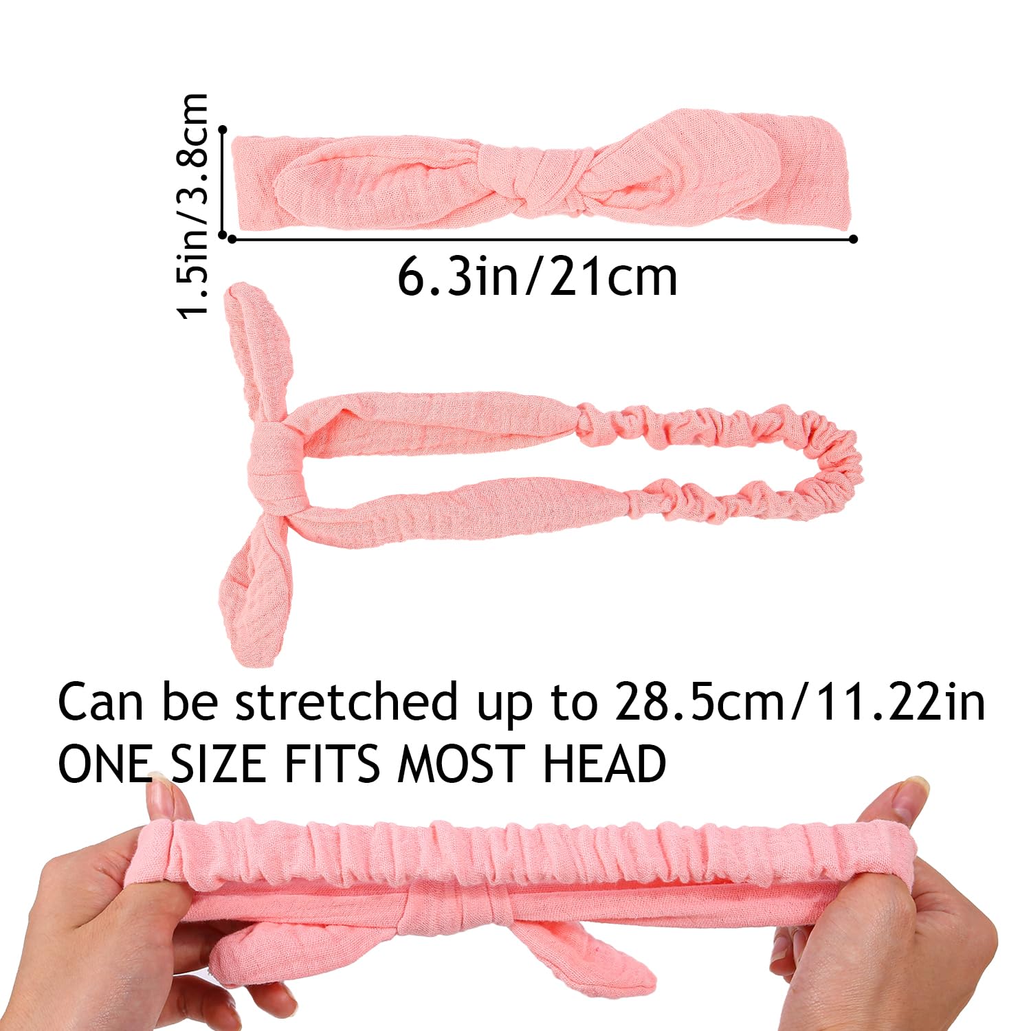 XIMA pastel blue rabbit ears headband highlighting breathable cotton and stretch