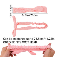XIMA pastel blue rabbit ears headband highlighting breathable cotton and stretch