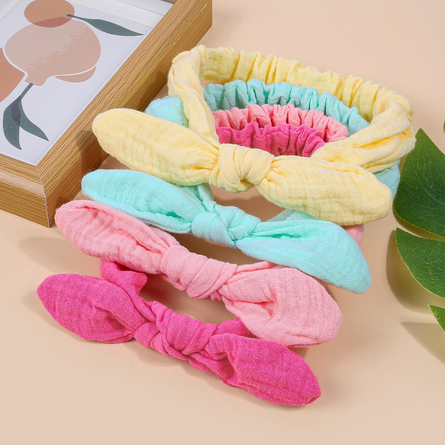 XIMA mint rabbit ears headband with removable bows for styling options