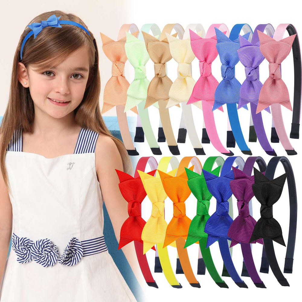 XIMA baby headbands with bows, 15-color set for versatile daily outfits.