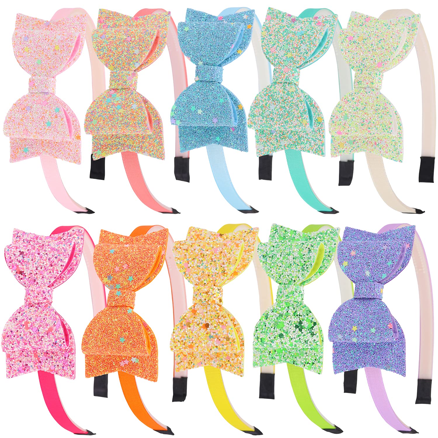 XIMA Bows Headbands 3.5 inch glitter bow closeup for sparkling party looks.