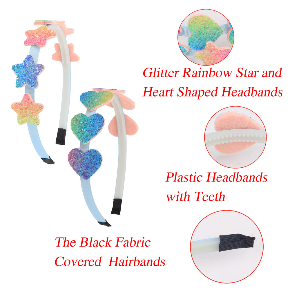 XIMA Glitter Heart headbands side view shows heart embellishment and comfortable fit