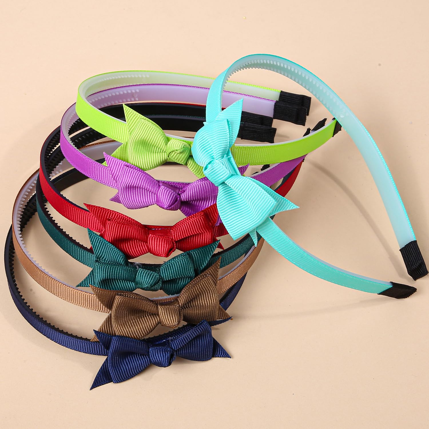 XIMA mini hair bows plastic headband base for everyday wear.