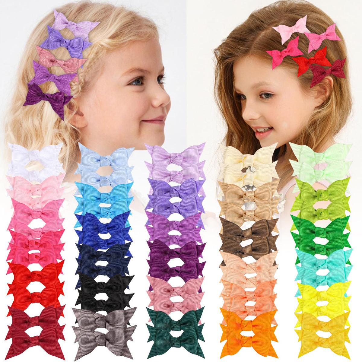 XIMA mini hair bows clip for baby girls in 2.7 inches, secure grip for active toddlers.
