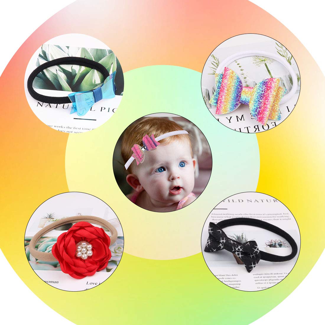 XIMA nylon headband flat size visual for stretch fit