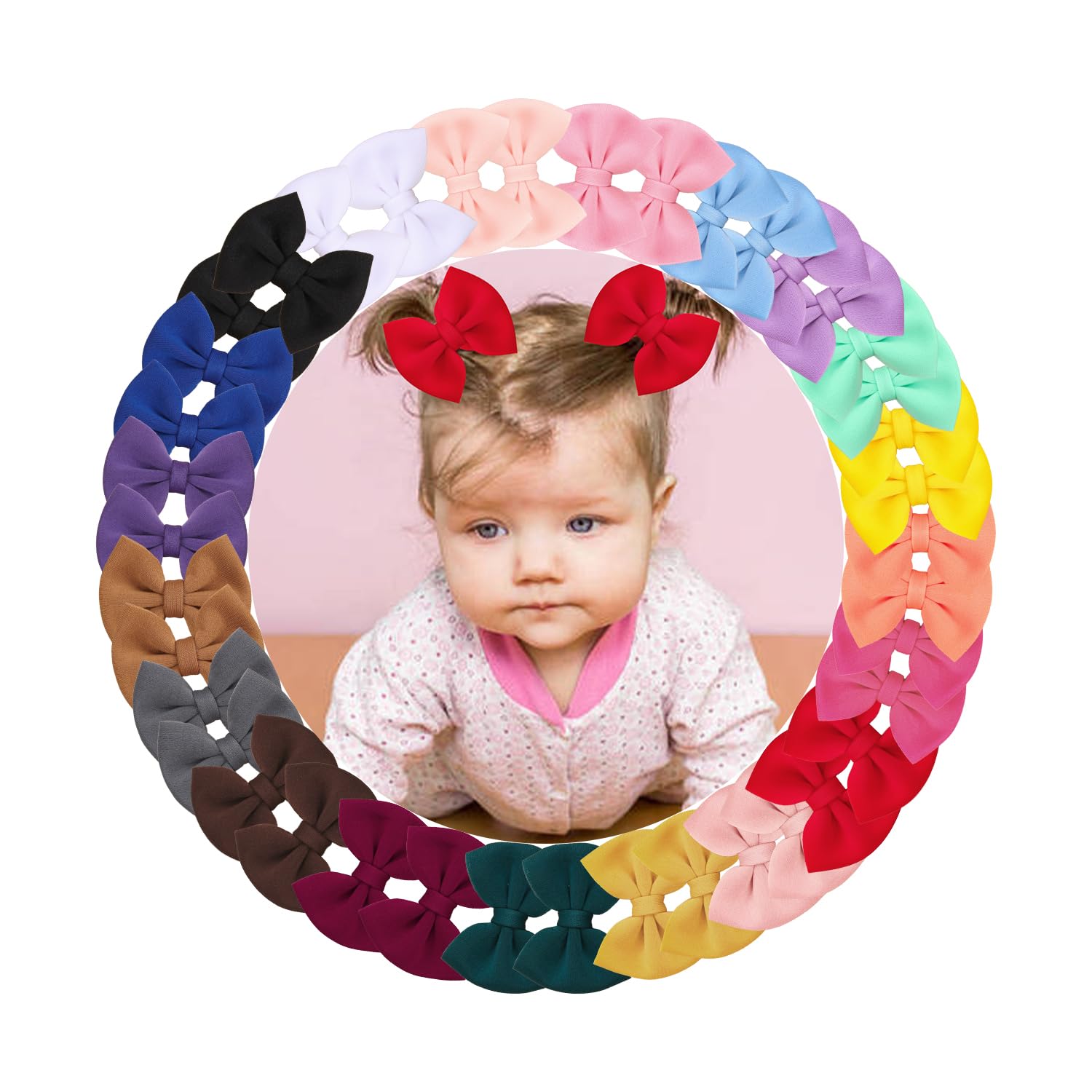 XIMA Puff fabric hair bows with alligator clips pack securing styles all day for toddlers and babies.