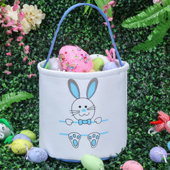 XinblueCo Easter Bunny Basket closeup cotton texture highlights soft, kid-friendly comfort.