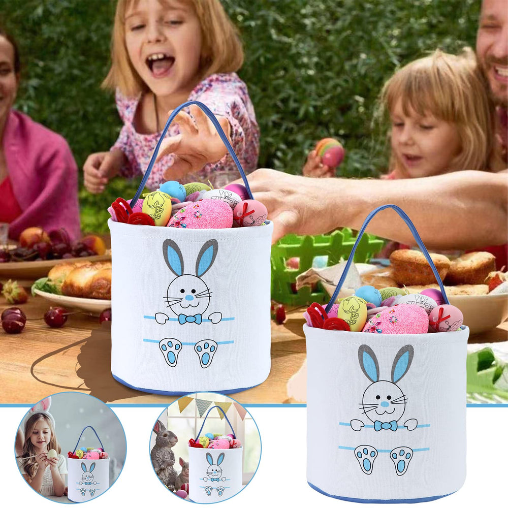 XinblueCo Easter Bunny Basket hanging view illustrates reusable design for next year.