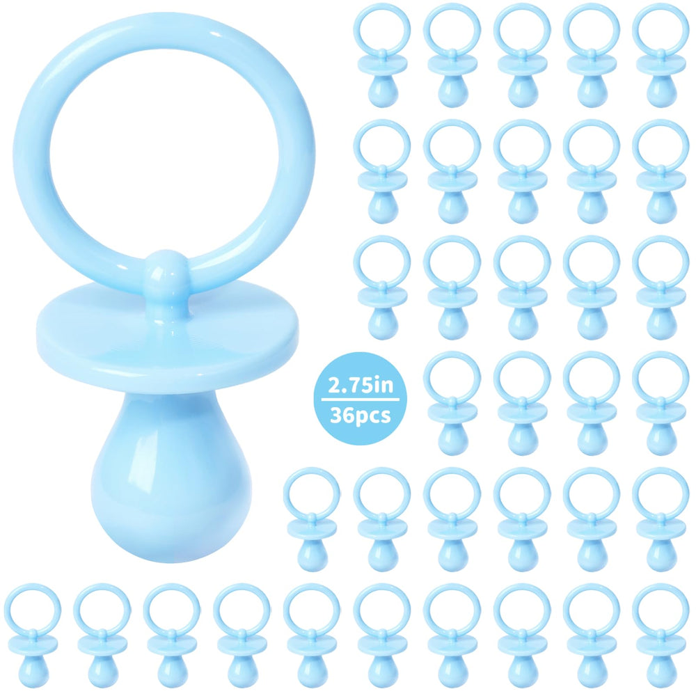 XINHUIDALSQ blue pacifiers 36-pack for cute baby shower table decor.