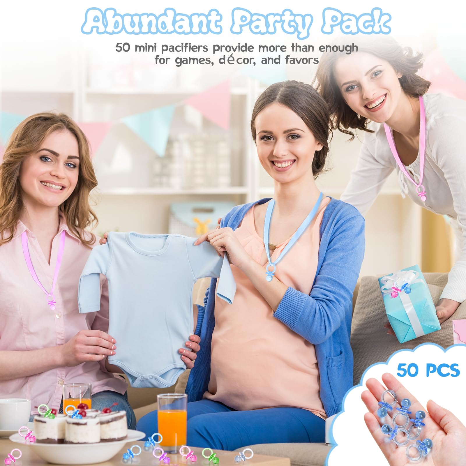 XINHUIDALSQ 50-pack mini pacifiers perfect for large baby shower games