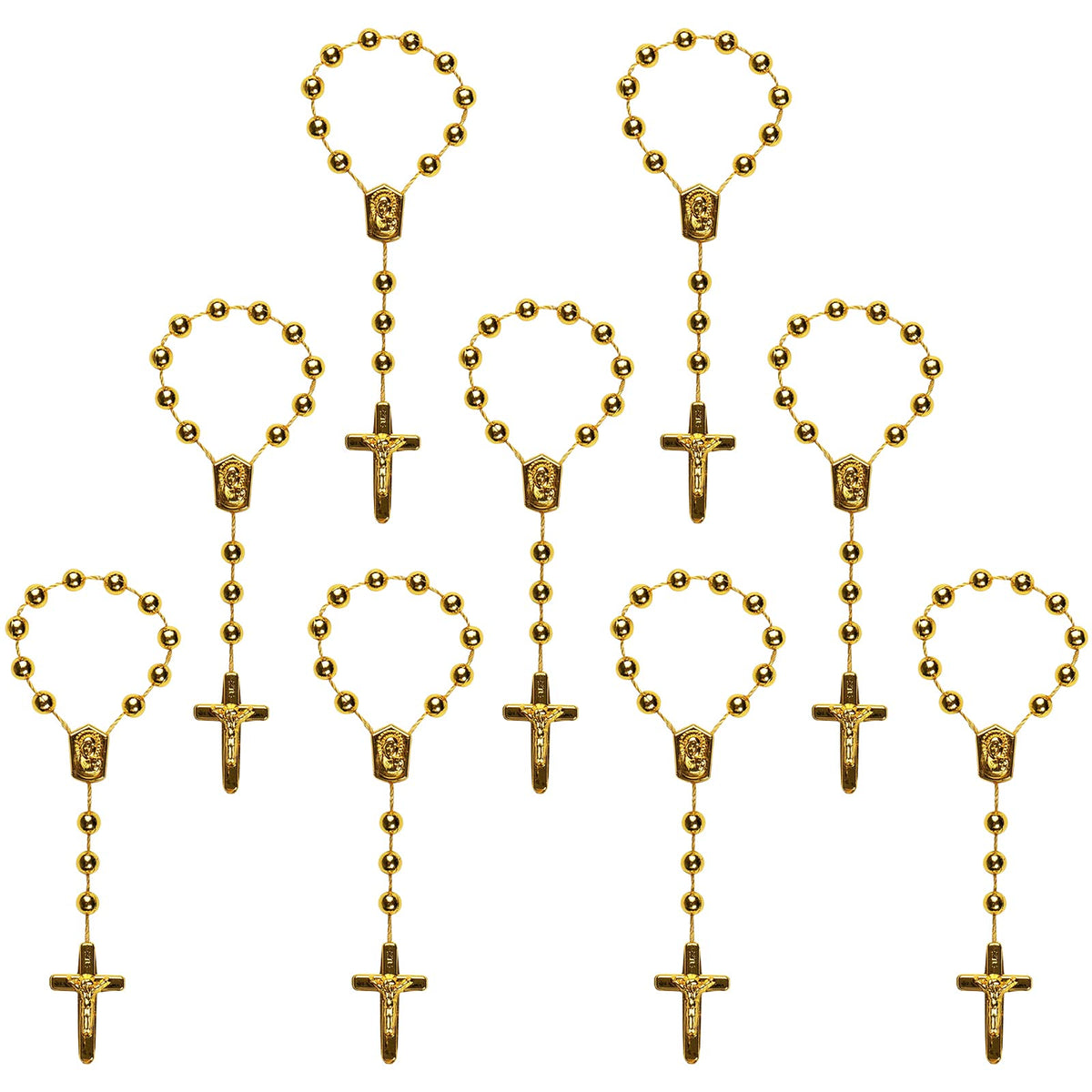 XINHUIDALSQ baptism rosary gold beads, gift-ready for christening ceremonies