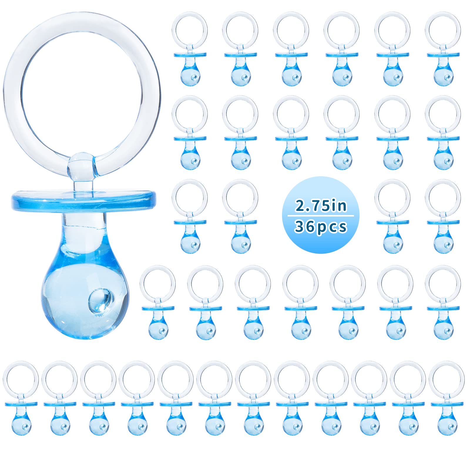 XINHUIDALSQ blue pacifiers for baby shower 36-count elevate table decor for gifting moments.