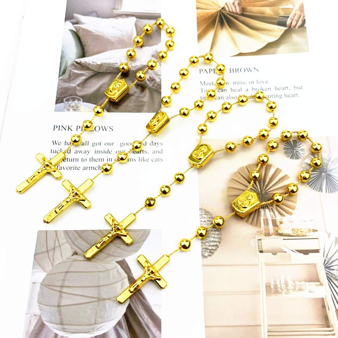 XINHUIDALSQ color-variety baptism rosary, choose a color to match theme