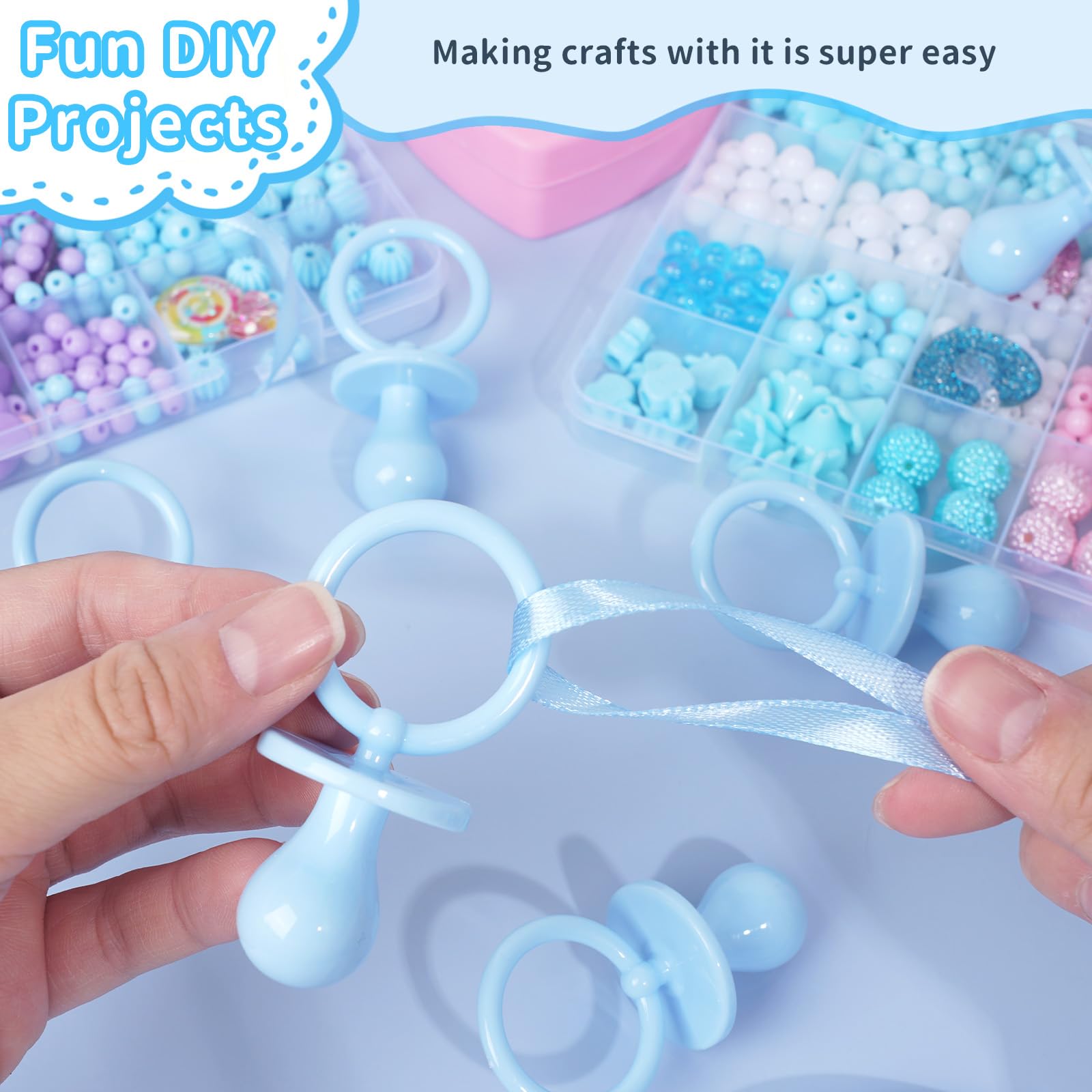 XINHUIDALSQ blue pacifier decor for gender reveal party vibe.