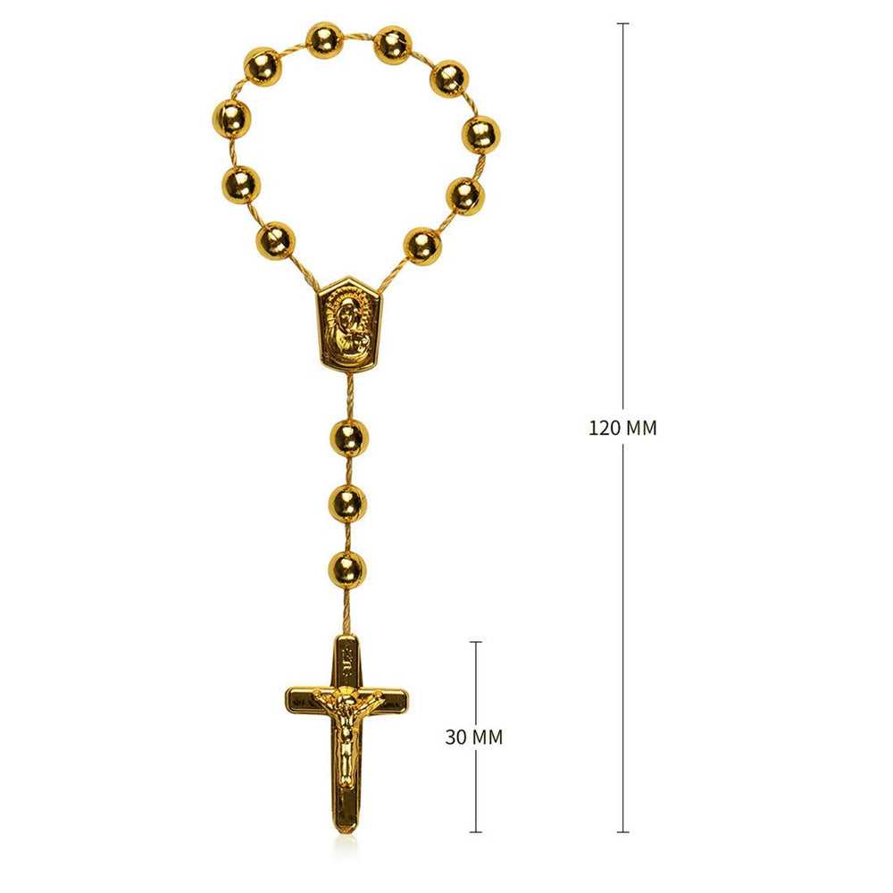 XINHUIDALSQ mini rosary acrylic centre-block, lightweight keepsake for First Communion
