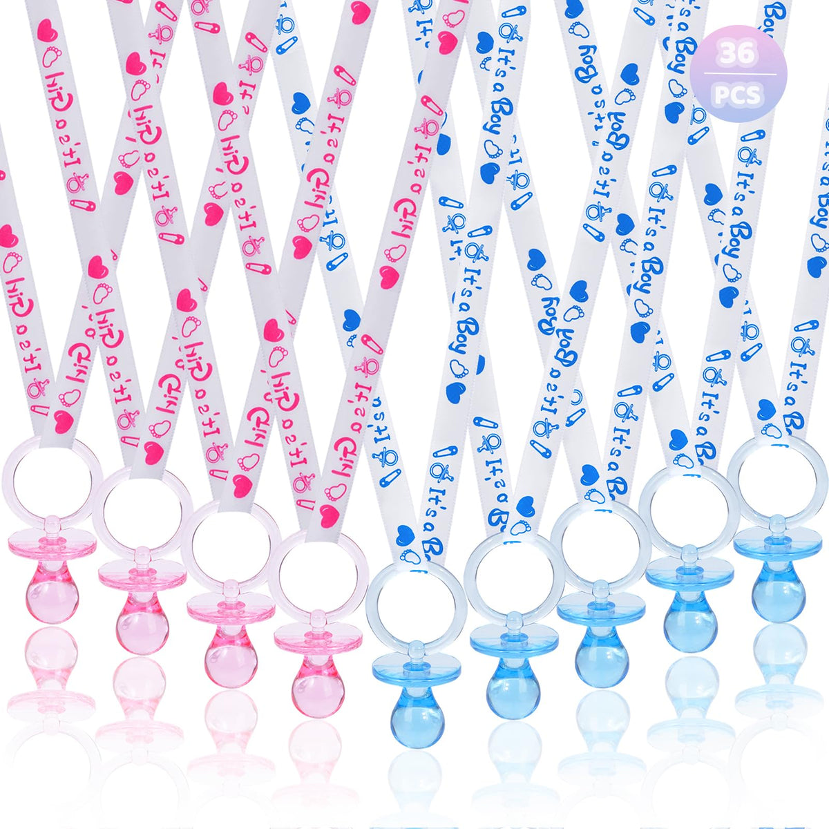 XINHUIDALSQ pacifier necklace blue set, cute acrylic charms for party favors.