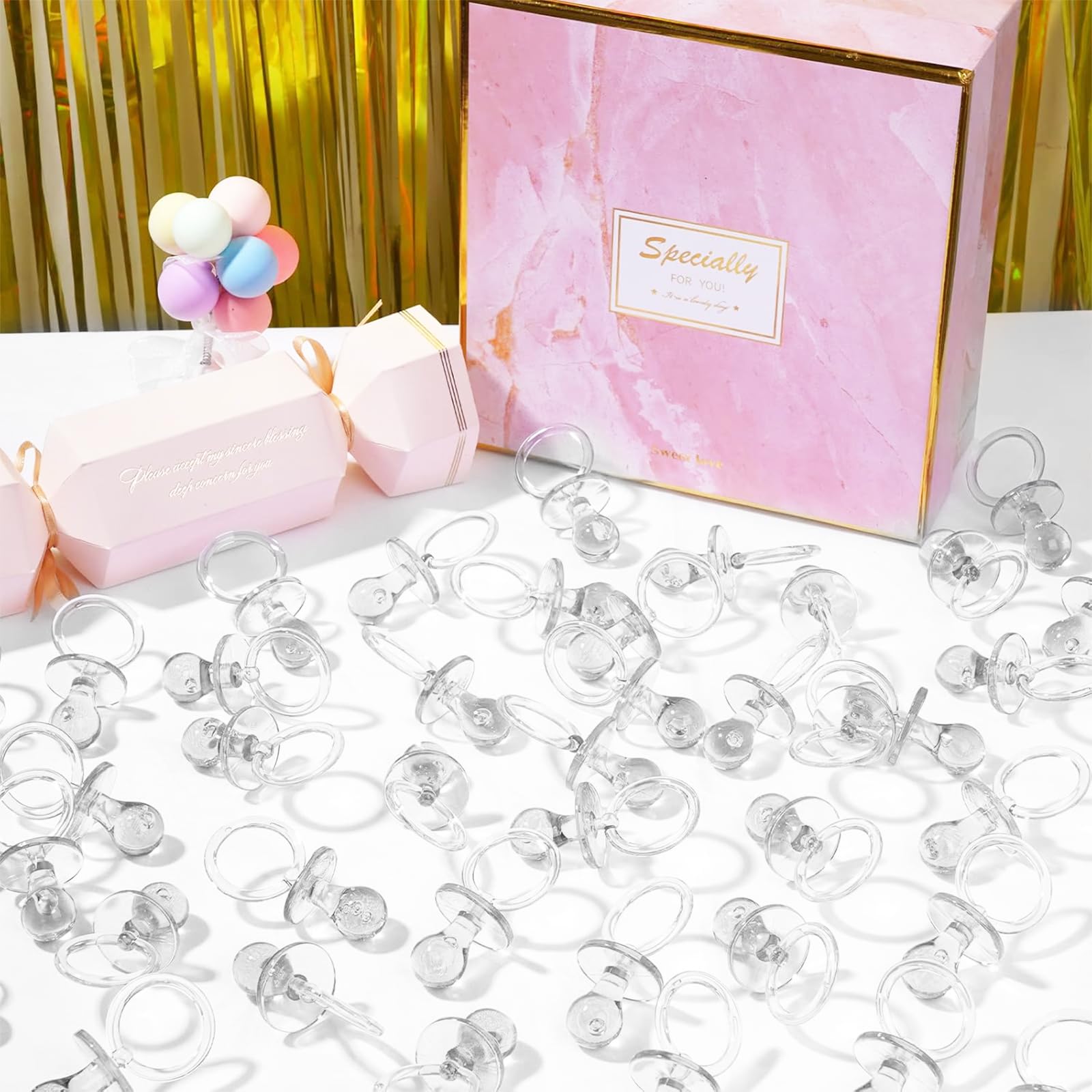 XINHUIDALSQ large 2.5 inch pacifiers brighten table scatter visuals.