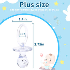 XINHUIDALSQ pacifiers clear acrylic closeup — crystal-clear surface catches light beautifully