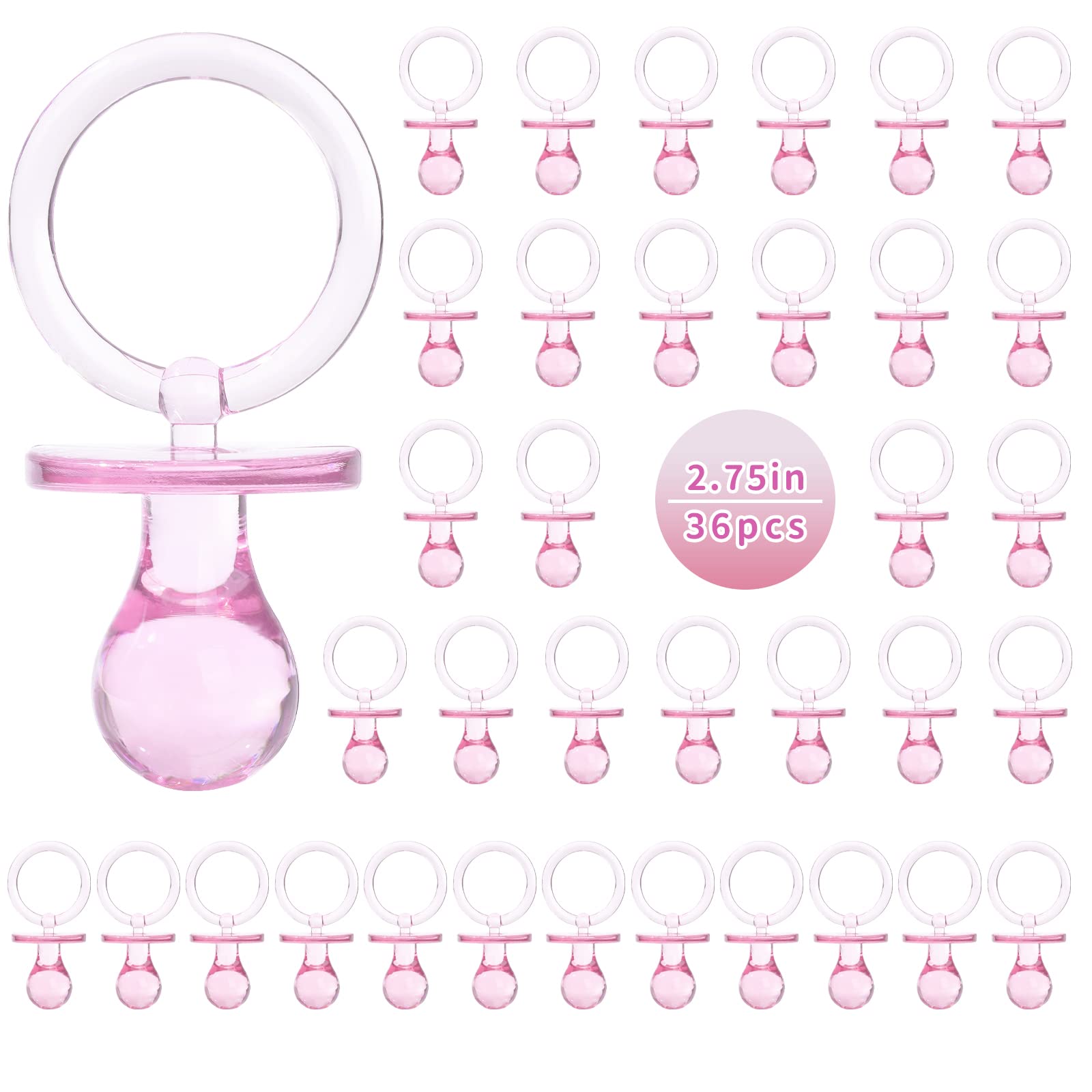 XINHUIDALSQ pacifiers pink 36pcs decor, ideal for festive baby shower table scatter