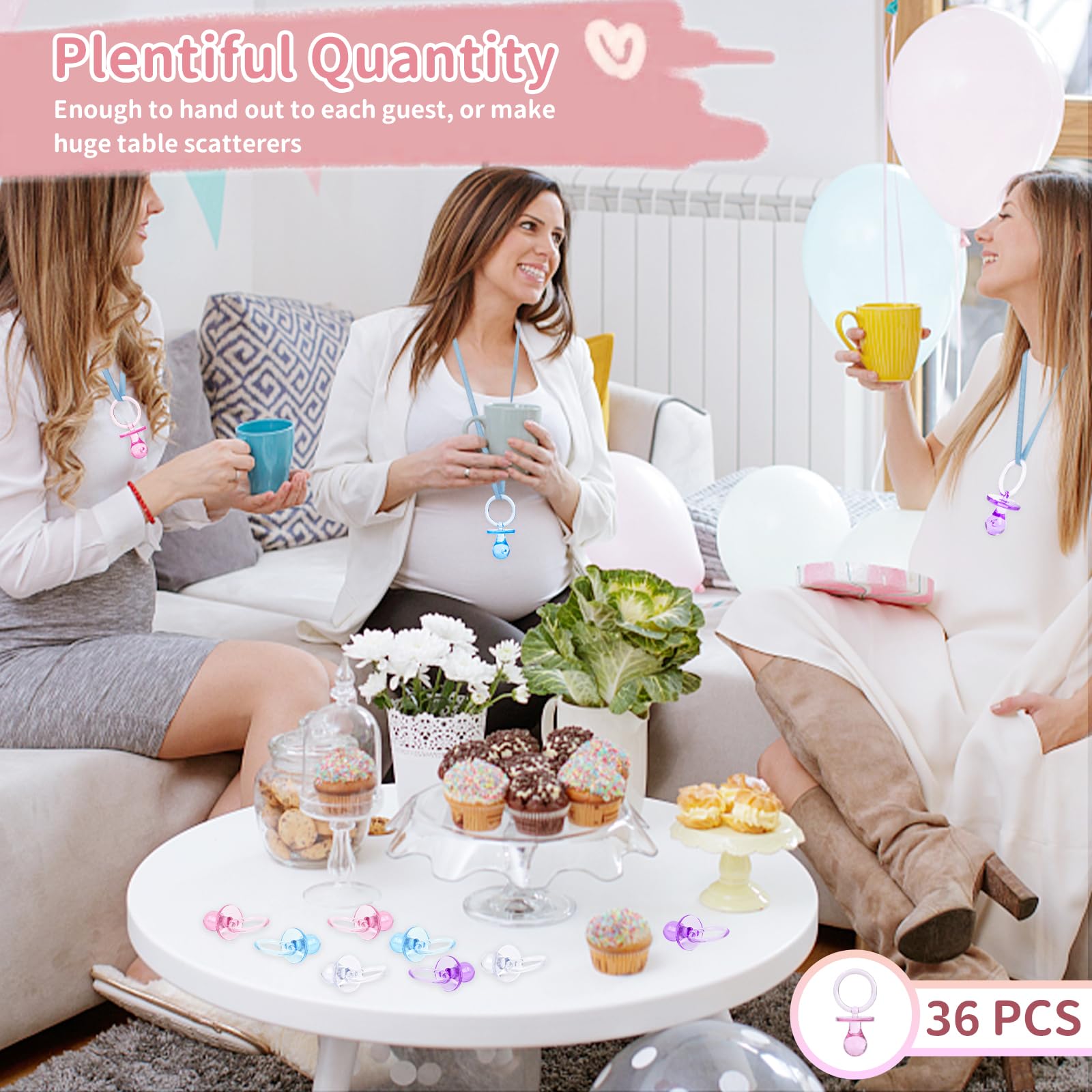 XINHUIDALSQ pacifiers pink ribbon craft, ring lets you braid or decorate bags