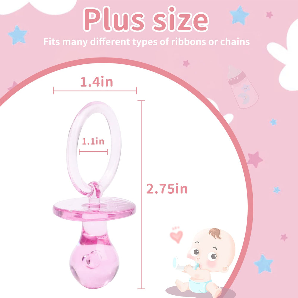 XINHUIDALSQ pacifiers pink closeup, durable acrylic accent for gender reveal party tables
