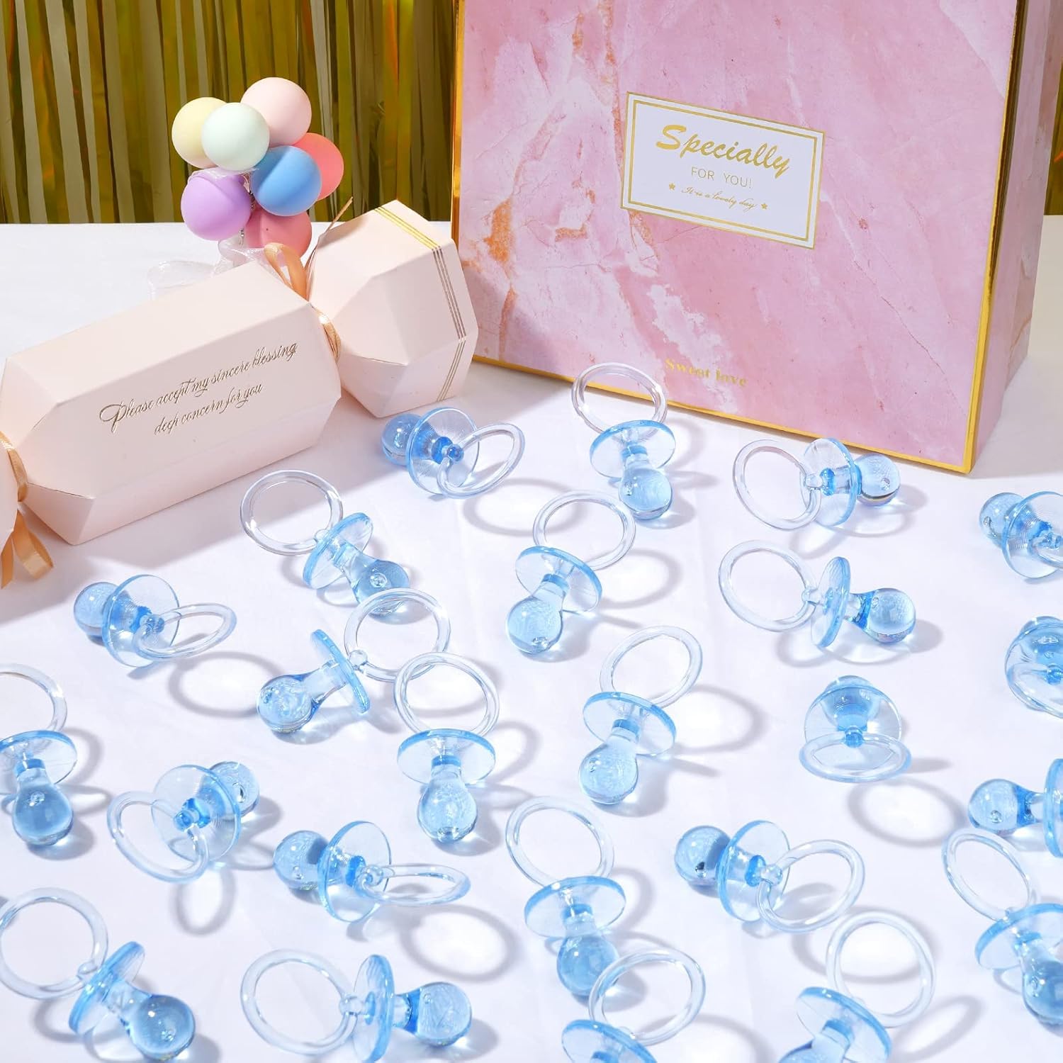 XINHUIDALSQ ribbon-threadable pacifiers for keepsake bracelets.