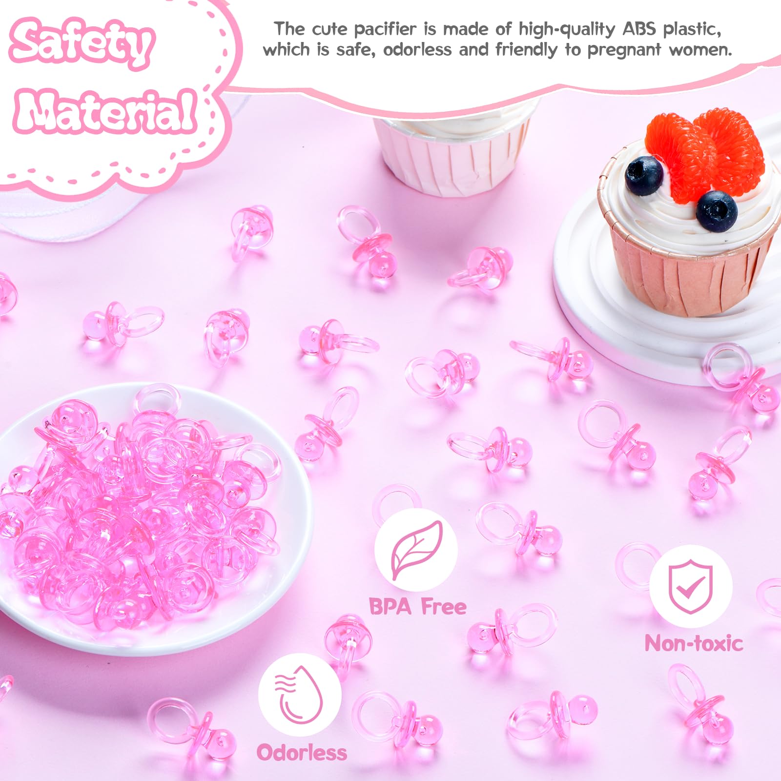 XINHUIDALSQ pacifiers pink loop-decor for bracelets or favors