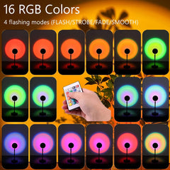 XINJI Sunset Lamp 16 colors provide customizable ambient lighting for scenes