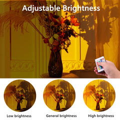 XINJI Sunset Lamp remote control enables quick color and brightness changes