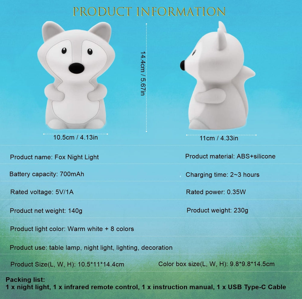 Xinjinhju fox night light travel use doubles as camping companion.